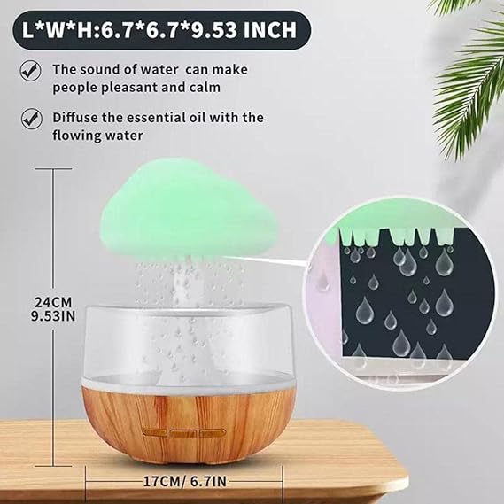 Cloud Rain Humidifier – Ultrasonic Cool Mist, LED Night Light & Quiet Operation | Perfect for Homes in UAE & KSA